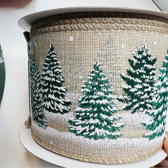 Lot of  7 Christmas New & Used Ribbon Wired & Non Wired, Various Types & Widths - Picture 2 of 11